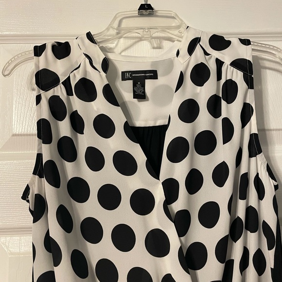 INC sleeveless polka dot blouse - Picture 2 of 7
